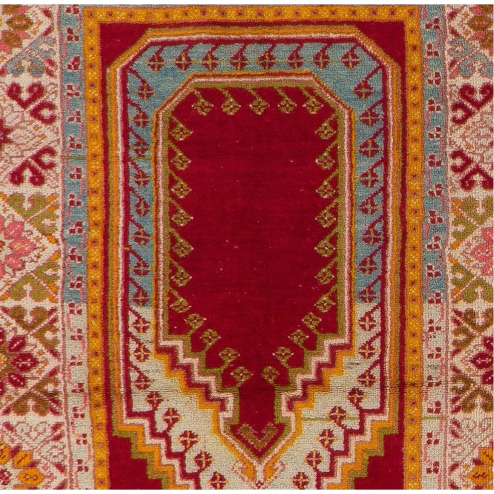 Semi Antique Handmade Turkish Kirsheir Prayer Rug