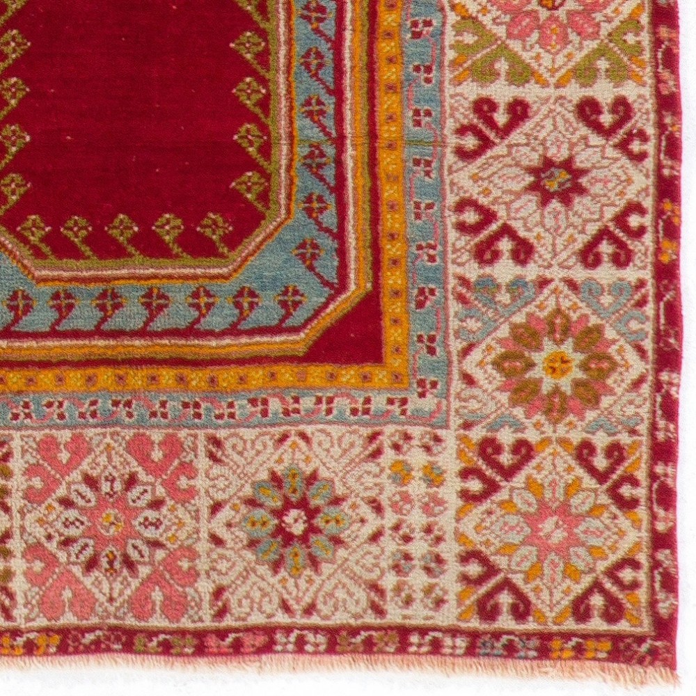 Semi-Antique Handmade Turkish Kirsehir Prayer Rug Semi-Antique Handmade Turkish Kirsehir Prayer Rug