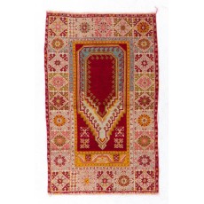 Semi Antique Handmade Turkish Kirsheir Prayer Rug