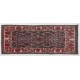 Handmade Floral West Anatolian Runner Rug on Sky Blue Ground