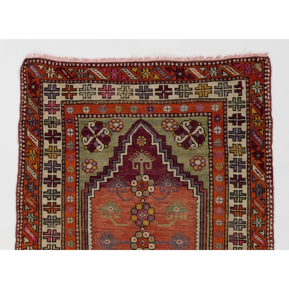 Semi Antique Turkish Dazkiri Village Rug, a Joyful Collectors Carpet