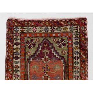 Semi Antique Turkish Dazkiri Village Rug, a Joyful Collectors Carpet Semi Antique Turkish Dazkiri Village Rug, a Joyful Collectors Carpet