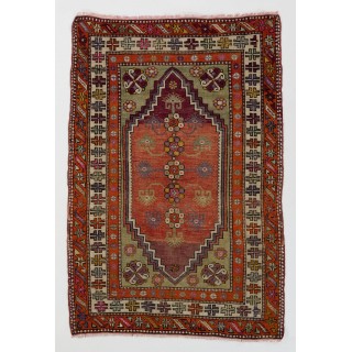 Semi Antique Turkish Dazkiri Village Rug, a Joyful Collectors Carpet