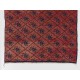 Vintage Handmade Turkish Karapinar Tulu Rug with interlocking flowers, 100% Wool