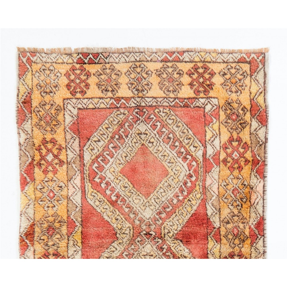 Unique Vintage Handmade "Tulu" Rug from Konya. 100% Wool Carpet
