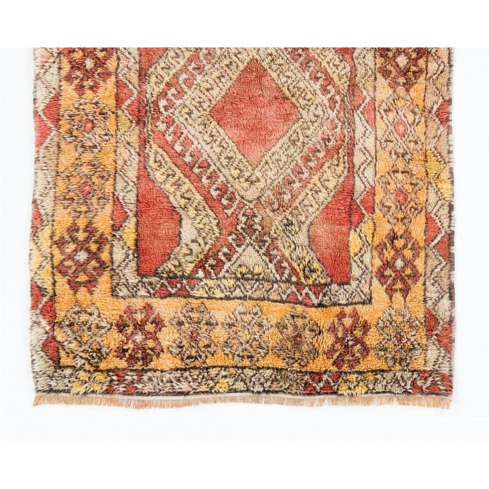 Unique Vintage Handmade "Tulu" Rug from Konya. 100% Wool Carpet