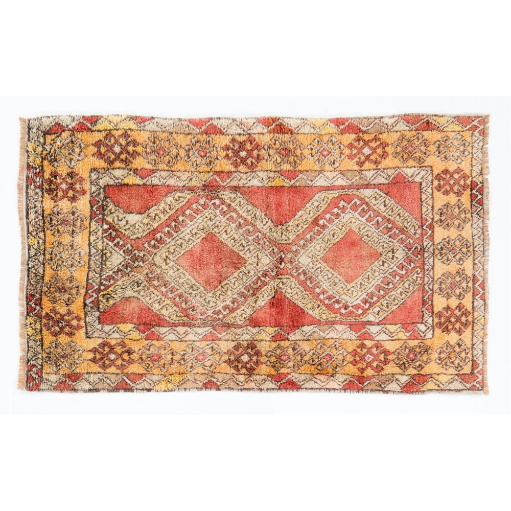 Unique Vintage Handmade "Tulu" Rug from Konya. 100% Wool Carpet