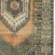 Handmade Vintage Turkish Accent Rug for Country Homes, Rustic, Tribal, Traditional Interiors. Authentic 1950s Floor Covering.