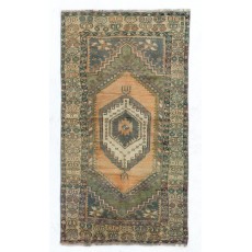 Vintage Handmade Turkish Tribal Accent Rug from the 1950s for Rustic Interiors