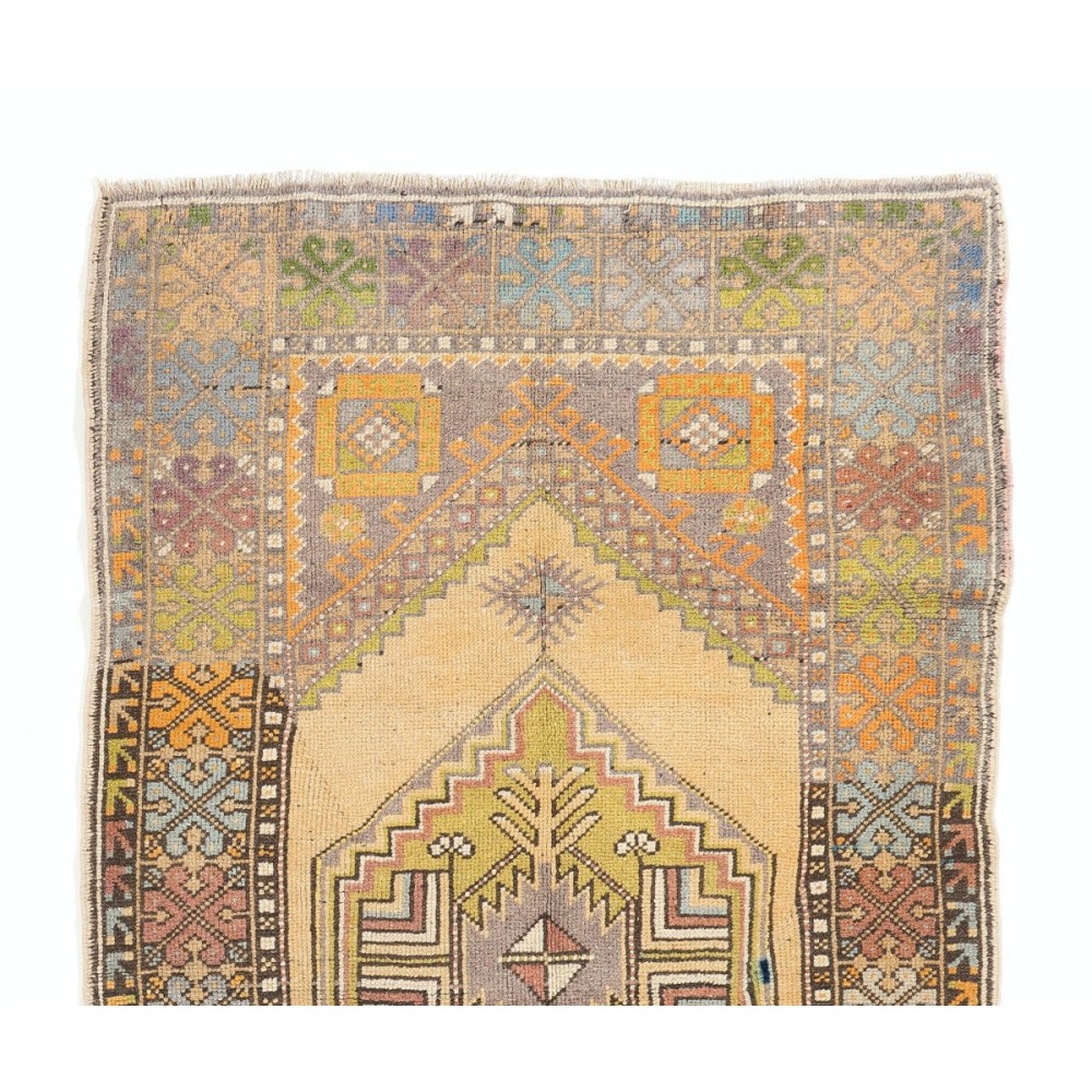 Vintage Handmade Turkish Area Rug, Authentic 1940s Floor Covering, Unique Carpet