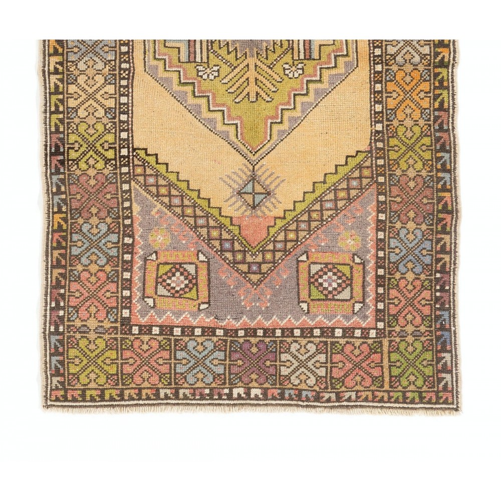 Vintage Handmade Turkish Area Rug, Authentic 1940s Floor Covering, Unique Carpet