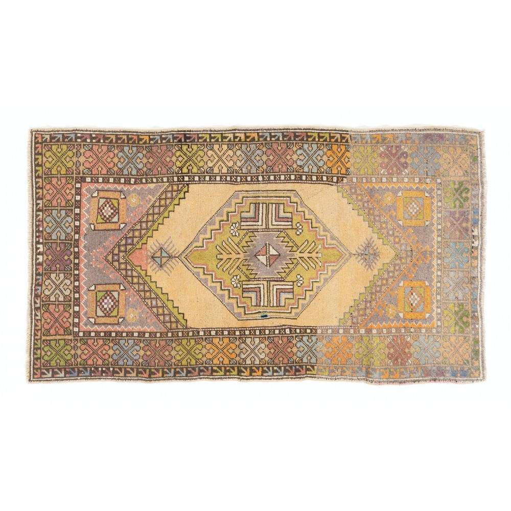 Vintage Handmade Turkish Area Rug, Authentic 1940s Floor Covering, Unique Carpet