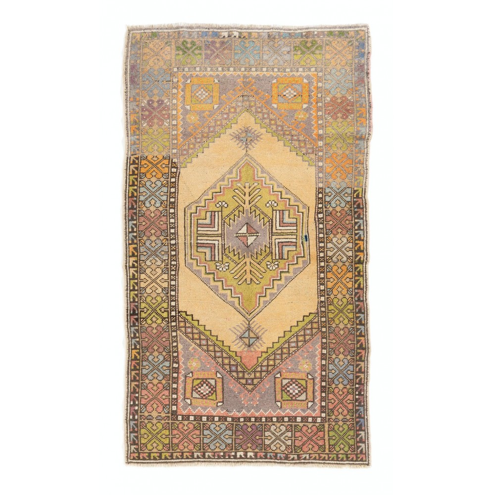 Vintage Handmade Turkish Area Rug, Authentic 1940s Floor Covering, Unique Carpet