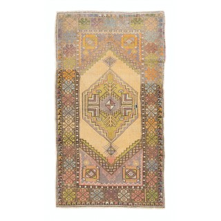 Vintage Handmade Turkish Area Rug, Authentic 1940s Floor Covering, Unique Carpet
