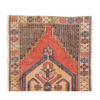 Vintage Turkish Rug, Unique 1940s Carpet, Wool Floor Covering Vintage Turkish Rug, Unique 1940s Carpet, Wool Floor Covering