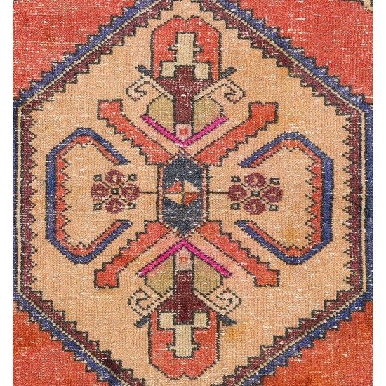 Vintage Turkish Rug, Unique 1940s Carpet, Wool Floor Covering