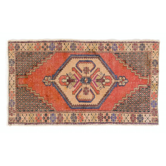 Vintage Turkish Rug, One of a Kind 1940s Carpet, Wool Floor Covering