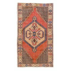 Vintage Turkish Rug, Unique 1940s Carpet, Wool Floor Covering