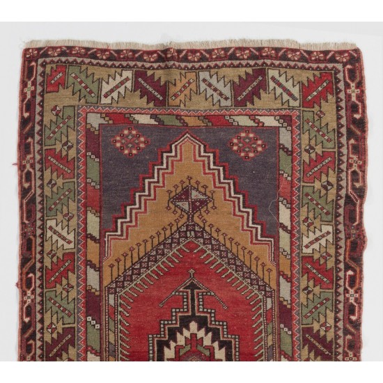 Authentic Handmade Vintage Turkish Tribal Rug Authentic Handmade Vintage Turkish Tribal Rug
