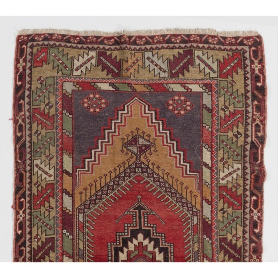 Authentic Handmade Vintage Turkish Tribal Rug