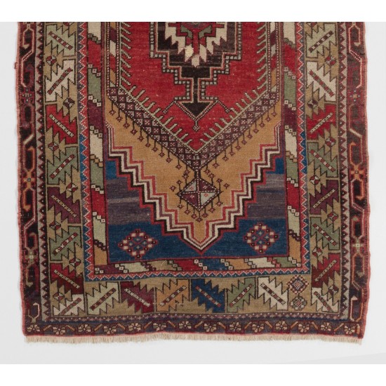 Authentic Handmade Vintage Turkish Tribal Rug Authentic Handmade Vintage Turkish Tribal Rug