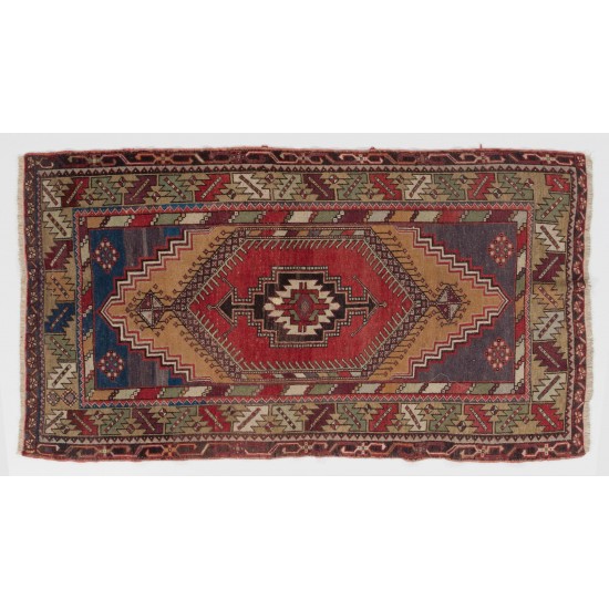 Authentic Handmade Vintage Turkish Tribal Rug Authentic Handmade Vintage Turkish Tribal Rug