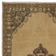 Vintage Hand-Knotted Turkish Wool Accent Rug in Beige and Brown Vintage Hand-Knotted Turkish Wool Accent Rug in Beige and Brown