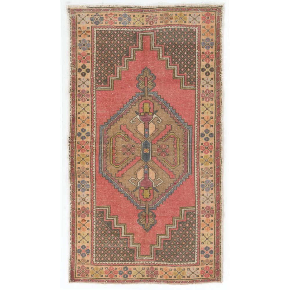 Handmade Vintage Turkish Village Rug