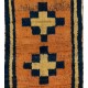 Antique Gabbeh Rug with Geometric Medallion Design. Made of Wool.