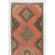 Vintage Handmade Turkish Runner. One of a kind Wool Hallway Carpet