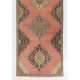 Vintage Handmade Turkish Runner. One of a kind Wool Hallway Carpet