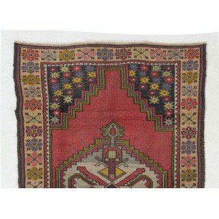Vintage Traditional Anatolian Accent Rug with Pleasing Colors, circa 1950, Hand-Knotted Village Wool Carpet Vintage Traditional Anatolian Accent Rug with Pleasing Colors, circa 1950, Hand-Knotted Village Wool Carpet