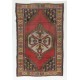 One-of-a-Kind Vintage Traditional Central Anatolian Accent Rug with Pleasing Colors, circa 1950, Hand-Knotted Village Wool Carpet