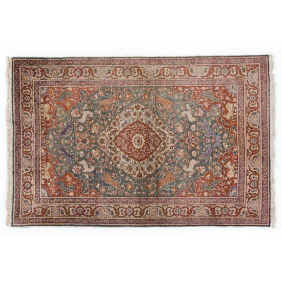 Art Silk Antique Anatolian Hunting Rug Art Silk Antique Anatolian Hunting Rug