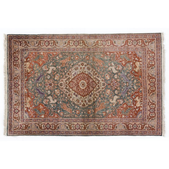 Art Silk Antique Anatolian Hunting Rug