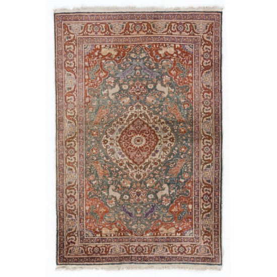 Art Silk Antique Anatolian Hunting Rug Art Silk Antique Anatolian Hunting Rug
