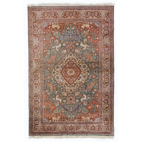 Art Silk Antique Anatolian Hunting Rug