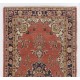 One-of-a-Kind Vintage Hand-Knotted Turkish Rug in Red and Ivory