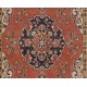 One-of-a-Kind Vintage Hand-Knotted Turkish Rug in Red and Ivory