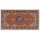 One-of-a-Kind Vintage Hand-Knotted Turkish Rug in Red and Ivory