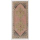Vintage Hand-Knotted Wool Turkish Area Rug with Geometric Design in Muted Colors