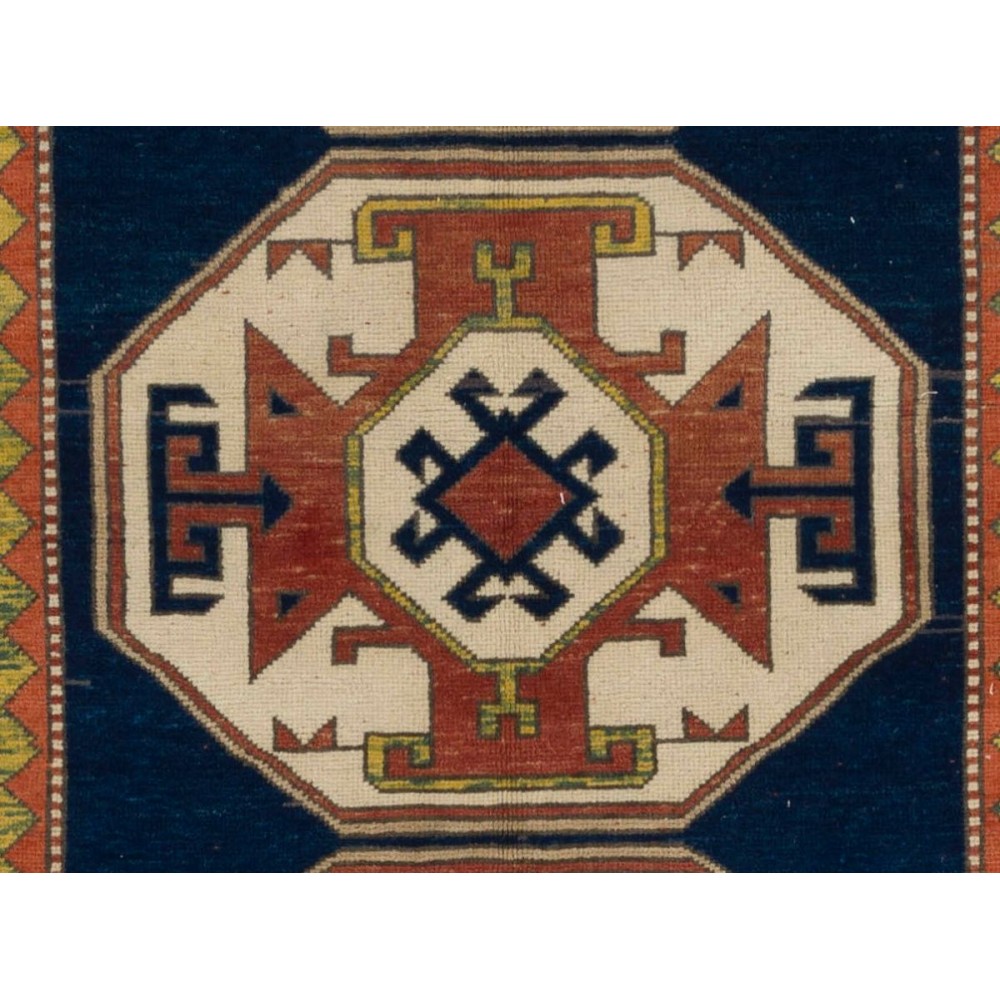 Vintage Caucasian Kazak Rug, Wool Hand Knotted Carpet, Floor Covering