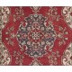 One-of-a-Kind Vintage Hand Knotted Turkish Rug in Red and Ivory