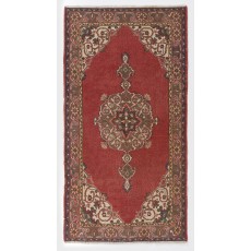 Vintage Turkish Rug, Traditional Handmade Wool Carpet for Home & Office