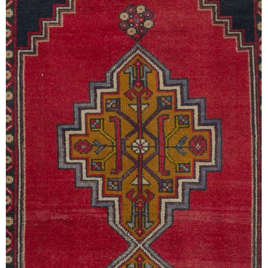 Vintage Anatolian Village Rug. Traditional Wool Oriental Carpet