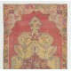 Vintage Anatolian Rug in Soft Warm Red, Yellow, Orange, Pink Colors