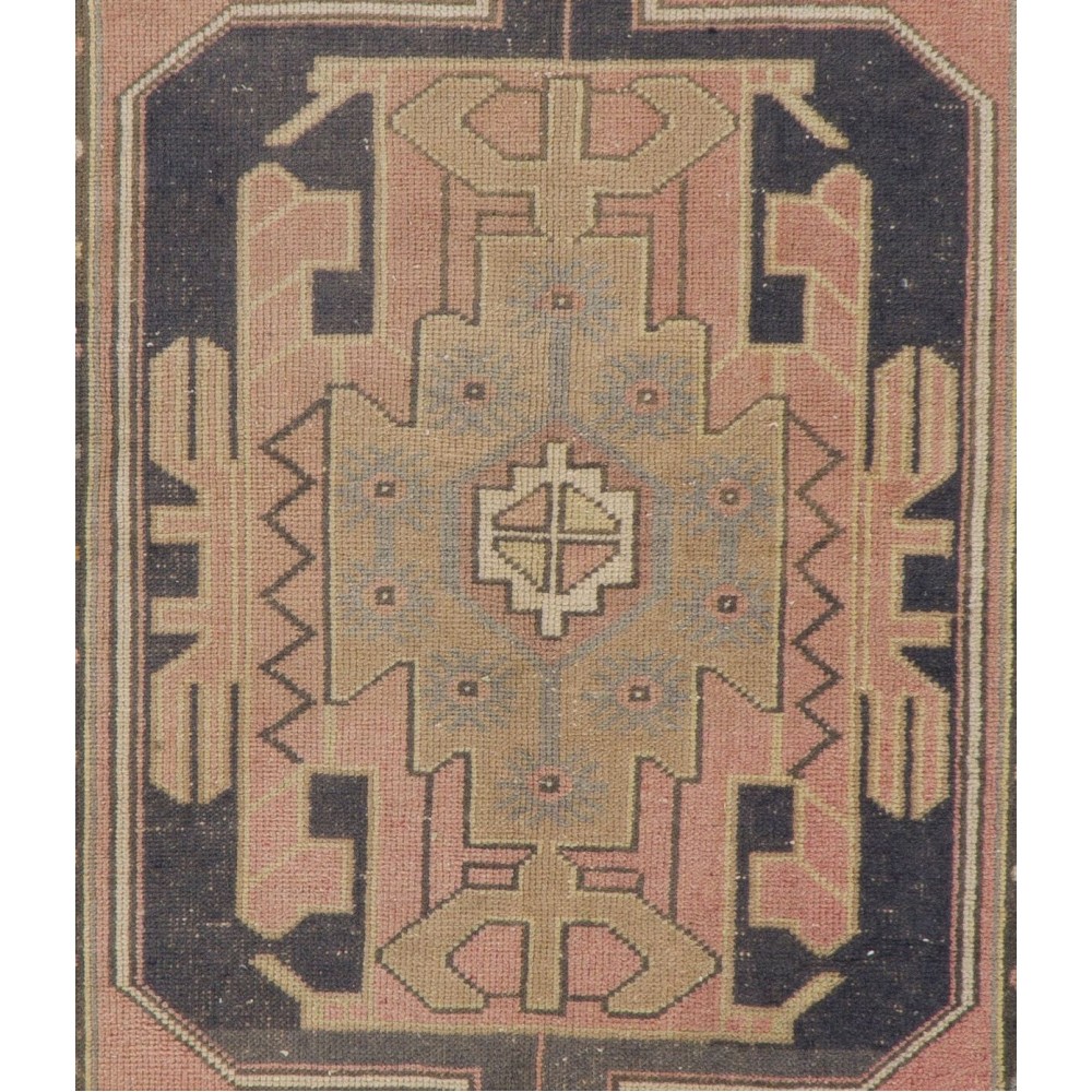Vintage Hand Knotted Turkish Area Rug, Authentic 1950s Floor Covering, Carpet