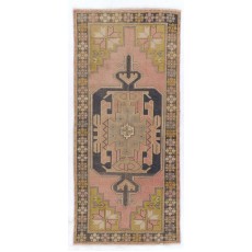 Vintage Hand Knotted Turkish Area Rug, Authentic 1950s Floor Covering, Carpet