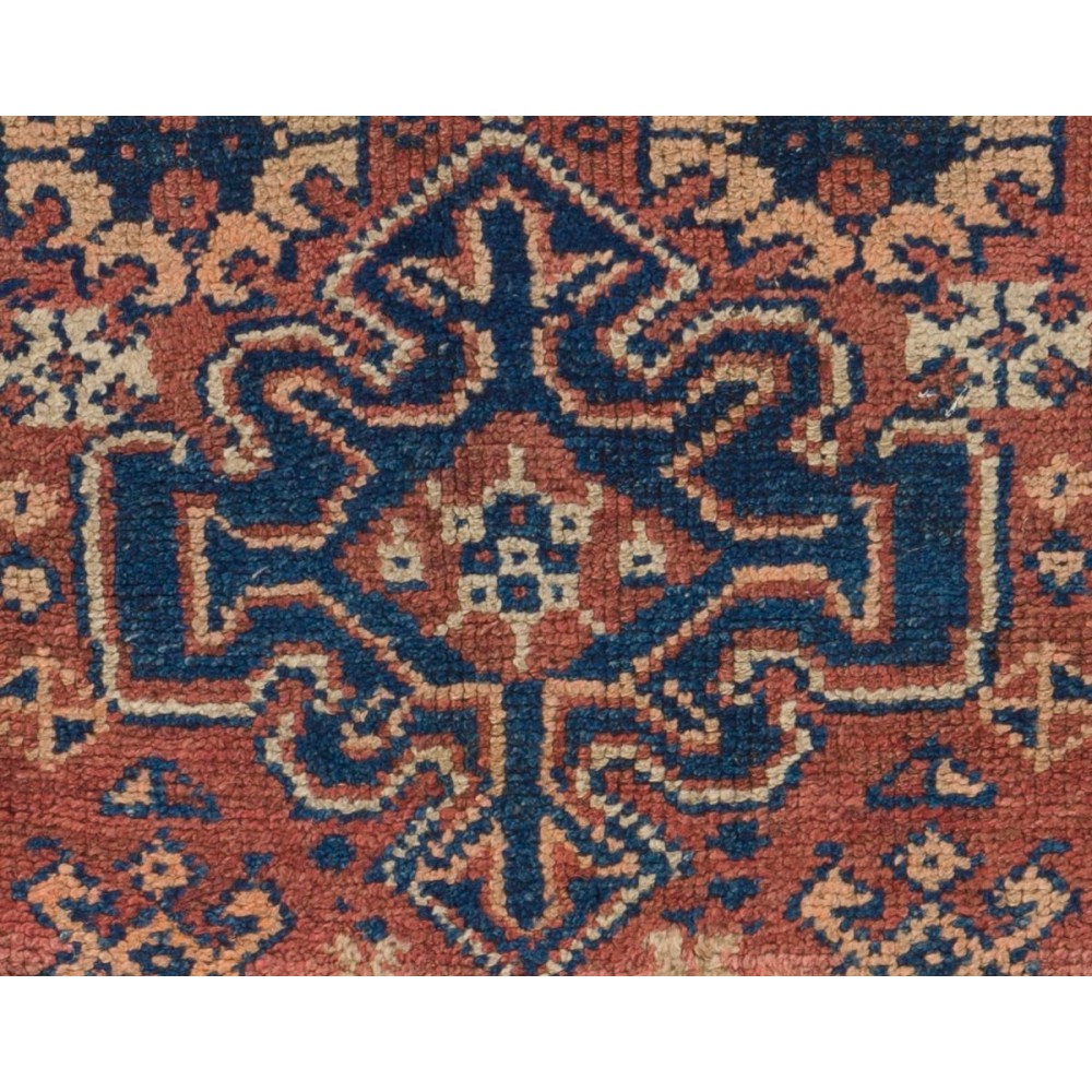 Mid-Century Handmade Anatolian Wool Rug with Geometric Tri-Medallions