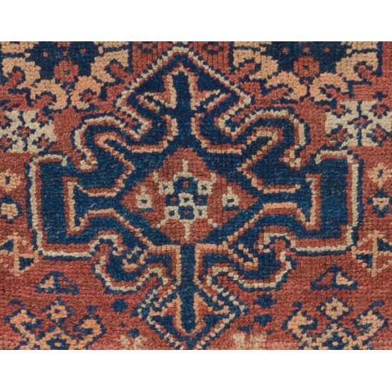 Mid-Century Handmade Anatolian Wool Rug with Geometric Tri-Medallions
